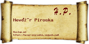 Hevér Piroska névjegykártya