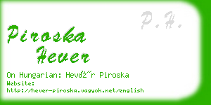 piroska hever business card